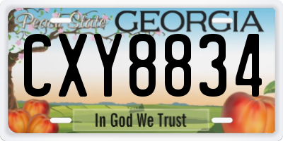 GA license plate CXY8834