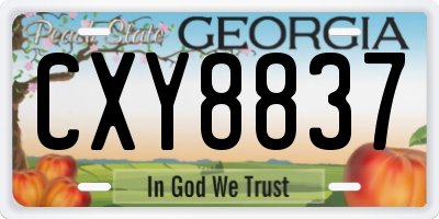 GA license plate CXY8837