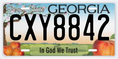 GA license plate CXY8842
