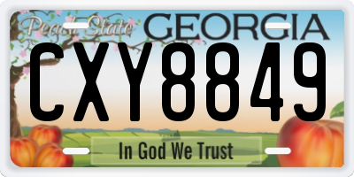 GA license plate CXY8849