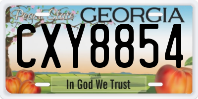GA license plate CXY8854