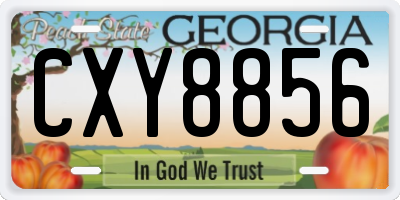 GA license plate CXY8856