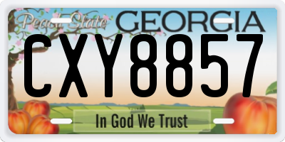 GA license plate CXY8857