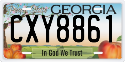 GA license plate CXY8861
