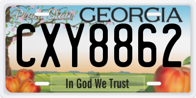 GA license plate CXY8862