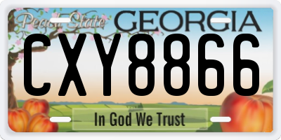 GA license plate CXY8866