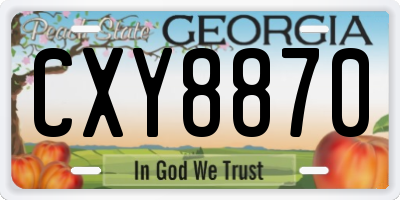 GA license plate CXY8870