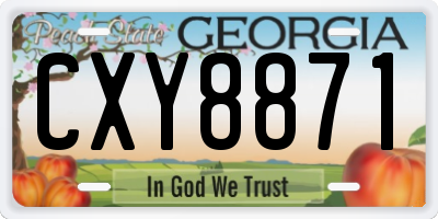 GA license plate CXY8871