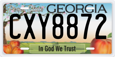 GA license plate CXY8872