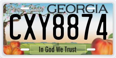 GA license plate CXY8874