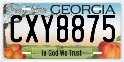 GA license plate CXY8875