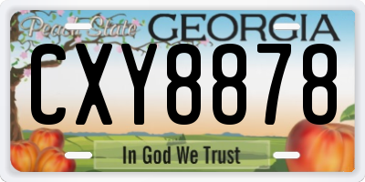 GA license plate CXY8878