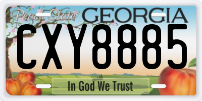GA license plate CXY8885
