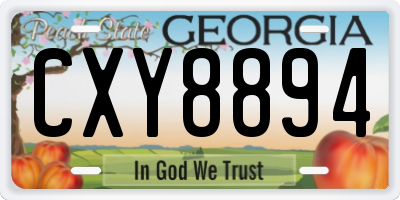 GA license plate CXY8894