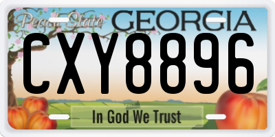 GA license plate CXY8896