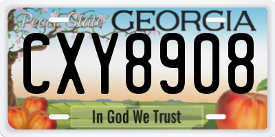 GA license plate CXY8908