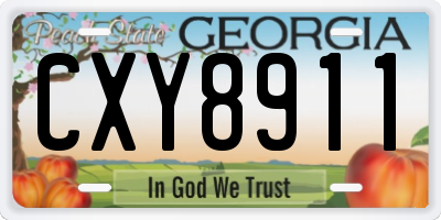 GA license plate CXY8911