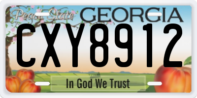 GA license plate CXY8912