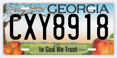 GA license plate CXY8918