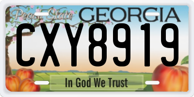 GA license plate CXY8919