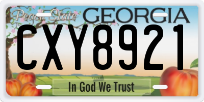 GA license plate CXY8921