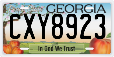 GA license plate CXY8923
