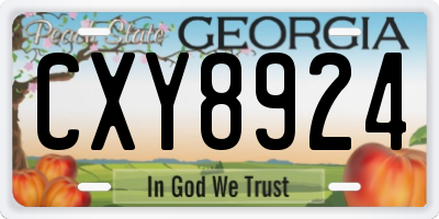 GA license plate CXY8924
