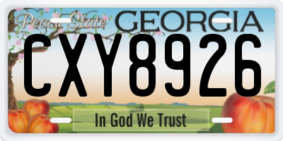 GA license plate CXY8926