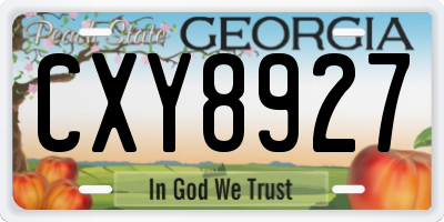 GA license plate CXY8927