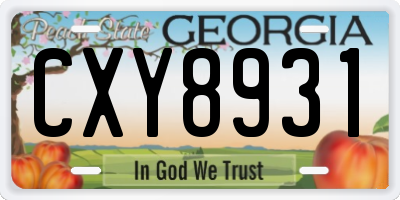 GA license plate CXY8931