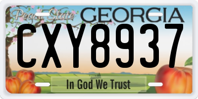 GA license plate CXY8937