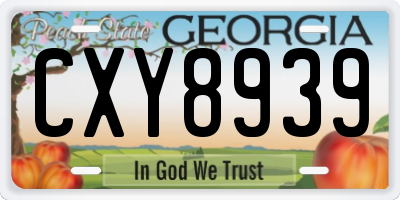 GA license plate CXY8939