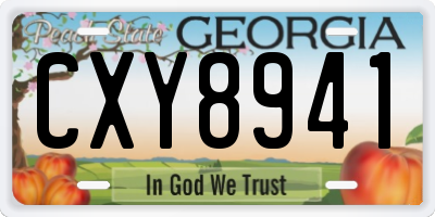 GA license plate CXY8941