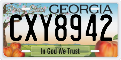 GA license plate CXY8942