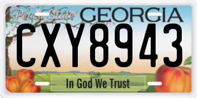 GA license plate CXY8943