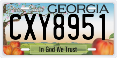 GA license plate CXY8951