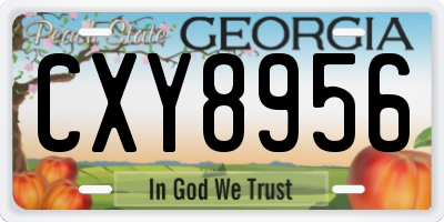 GA license plate CXY8956