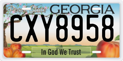 GA license plate CXY8958