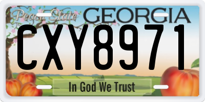 GA license plate CXY8971