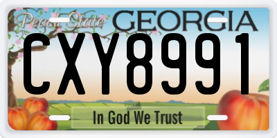 GA license plate CXY8991