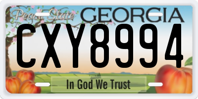 GA license plate CXY8994