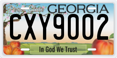 GA license plate CXY9002