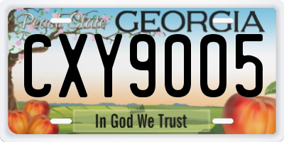GA license plate CXY9005