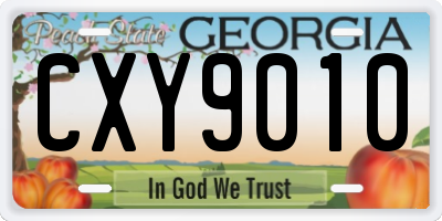 GA license plate CXY9010