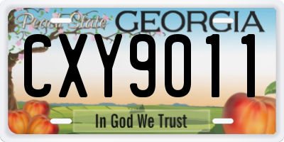 GA license plate CXY9011