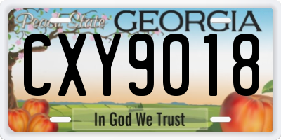 GA license plate CXY9018