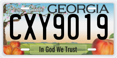 GA license plate CXY9019
