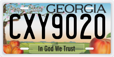 GA license plate CXY9020