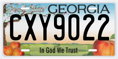 GA license plate CXY9022