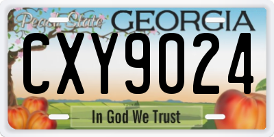 GA license plate CXY9024